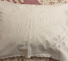 Antique  Vintage  White Work Lace Embroidered Nightdress Pyjama Case