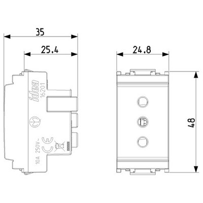 Steckdose Vimar 2 Stück T 10 A P11, Weiß, Wandsteckdose, Elektroinstallation