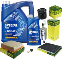 MANN-FILTER Inspektionspaket Mannol 6L Special Plus 10W-30 FüR Opel Omega B 2.5