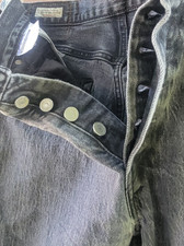 LEVI'S PREMIUM 501 Original Fit Men's Jeans Button Fly Dark Charcoal Wash 33x32