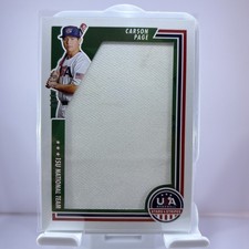 2022 Panini USA Baseball Stars & Stripes Jumbo Relic /150 #JUM-CP CARSON PAGE RC