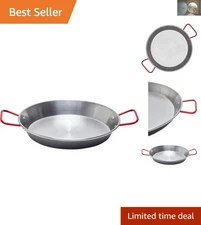 Handcrafted 26cm Carbon Steel Paella Pan - Ideal for Gas and Electric Stovetops