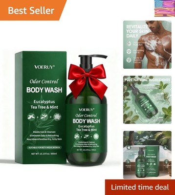 Eucalyptus & Tea Tree Oil Deodorizing Body Wash for Men & Women - 24 Hour Odo...