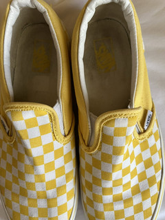 VANS Yellow White Classic Checker Canvas Slip On Shoes Sneakers Kids 6.5