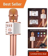 Portable Handheld Karaoke Microphone with Bluetooth and Speaker Functionality