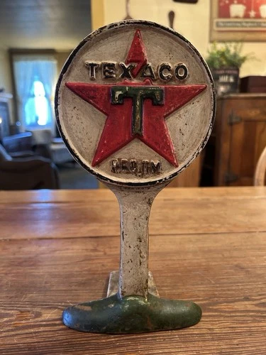 Vintage Texaco Gas Oil Advertising Cast Iron Display Sign