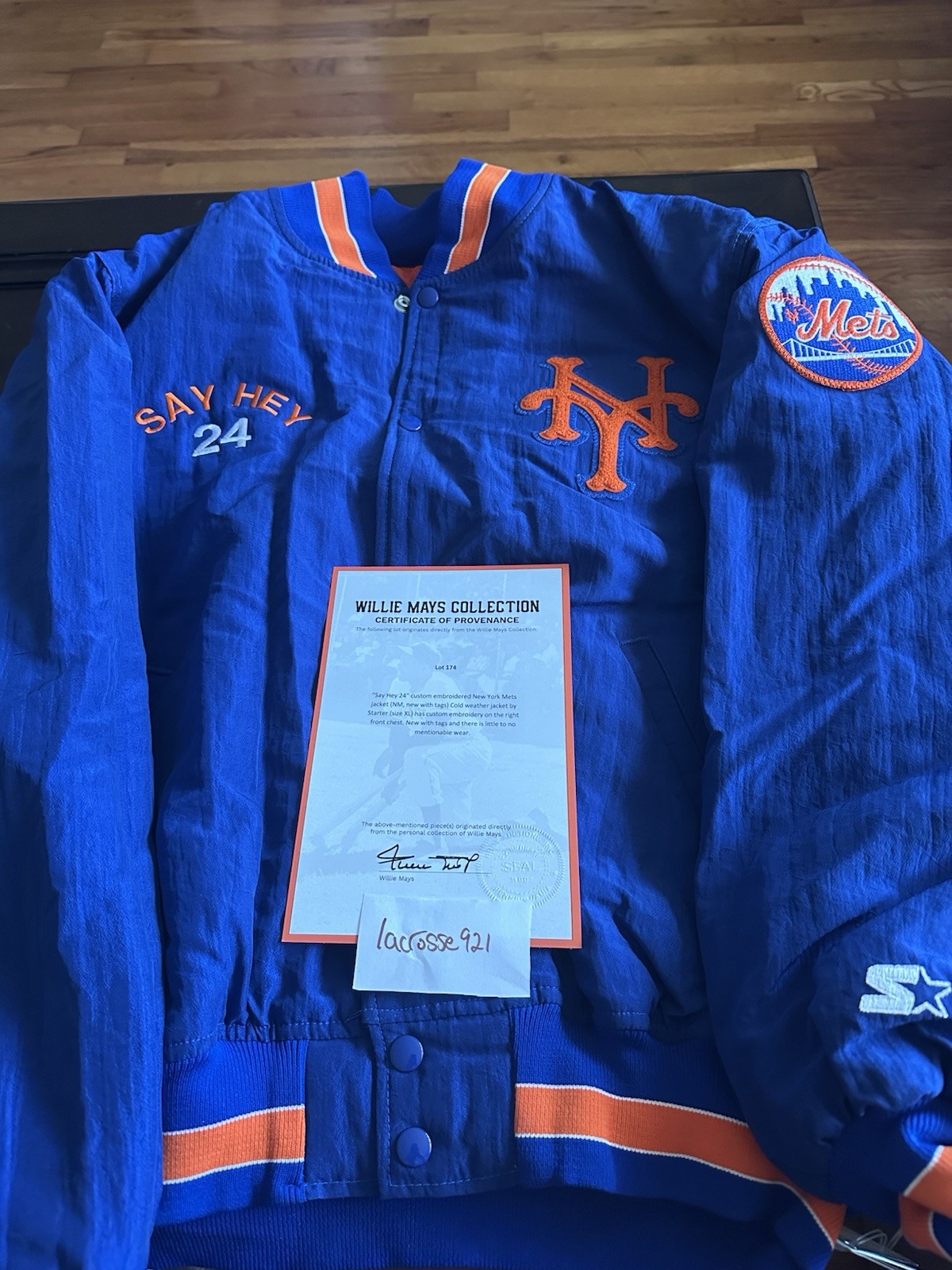 Willie Mays Personally Owned Say Hey New York Mets Starter Jacket Mays LOA
