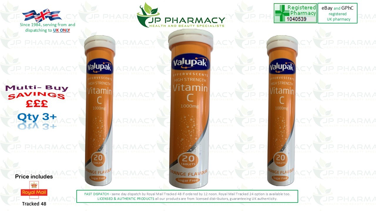 Valupak Effervescent Vitamin C 1000mg Tablets 20 - Image 2