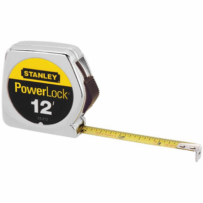 12ft x 1/2in Silver Tape Measure - Durable & Accurate Measuring Tool