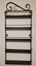 5 Tier Metal Hanging Nail Polish Display Rack Holder - Black