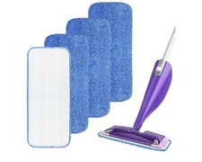 Mop Pads Microfiber Cleaning Pads Mops 12 Inch Mops- Washable 4 pack