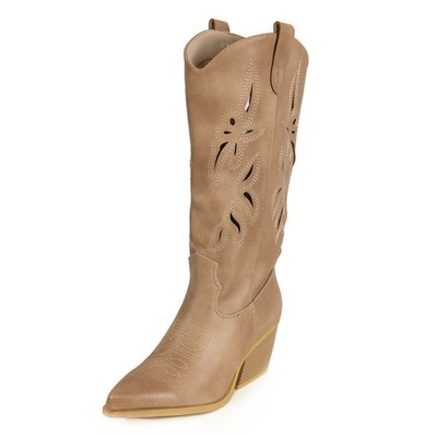 Texani Stiefel Bis Zum Knie TOOCOOL G720, Sommer Herbst, Schwarz Kaki Beige