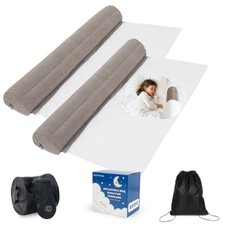 2 Pack Inflatable Travel Bed Rails for Toddlers, Flocking Portable Bed Rail f...