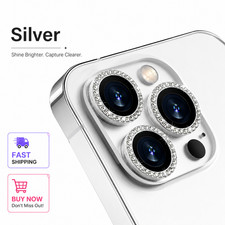Glitter Camera Lens Protector For iPhone 16 15 14 13 12 11 Pro Max 9H Glass