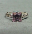 Vintage Sterling Silver Kiddiegem Ring Purple-Pink Stone Friendship — photo 1