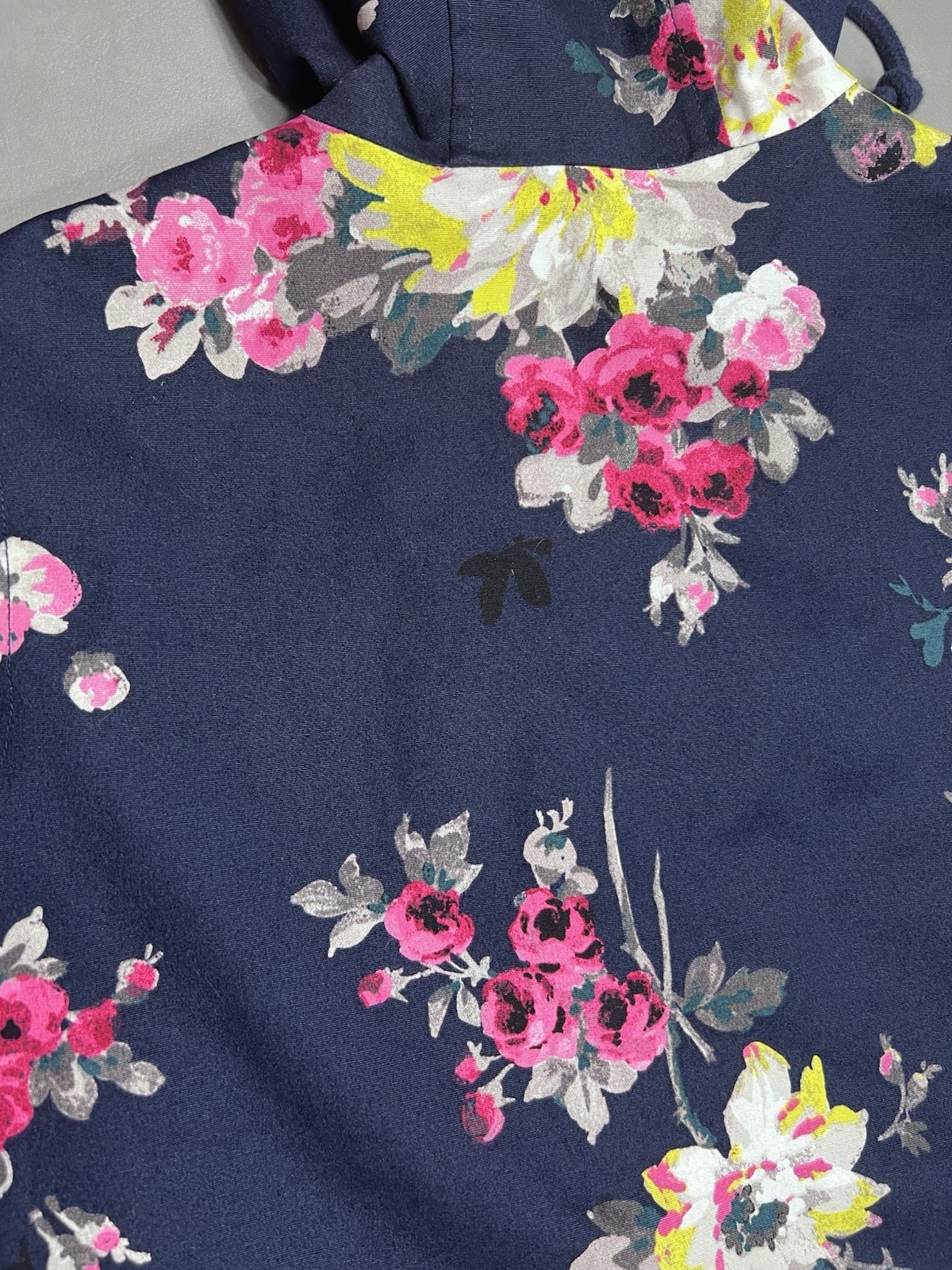 Joules Right As Rain Waterproof Navy Floral Raincoat Jacket  Size US 8