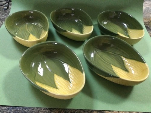 5 Vintage Shawnee Pottery Corn Dish # 94 Serving Dish Oval Great Shape