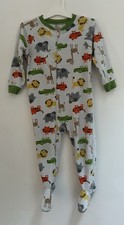 Carter's Toddler Boys 1-Piece Cute Colorful Animals Fleece Zip-Up PJs Bundle