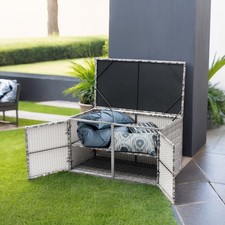 400L Garden Patio Rattan Storage Container Outdoor Indoor PE Wicker Storage Box