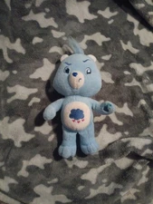 2007 Grumpy Care Bear Blue 8" Stuffed Animal Plush RETRO Rain Cloud