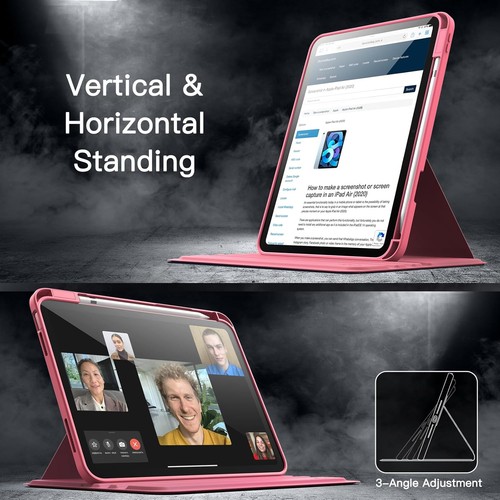 JETech Rotating Case for iPad (A16) 11th/10th Generation (2025/2022) Pink - Picture 7 of 7