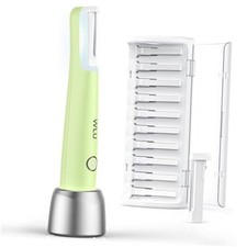 Dermaplane Razor for Women Face, WLU Rechargeable Face Dermaplaning Tool Green