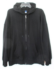 Old Navy Fleece Zip Hoodie - Hip Length, Black, Kangaroo Pockets, Size M, NWOT