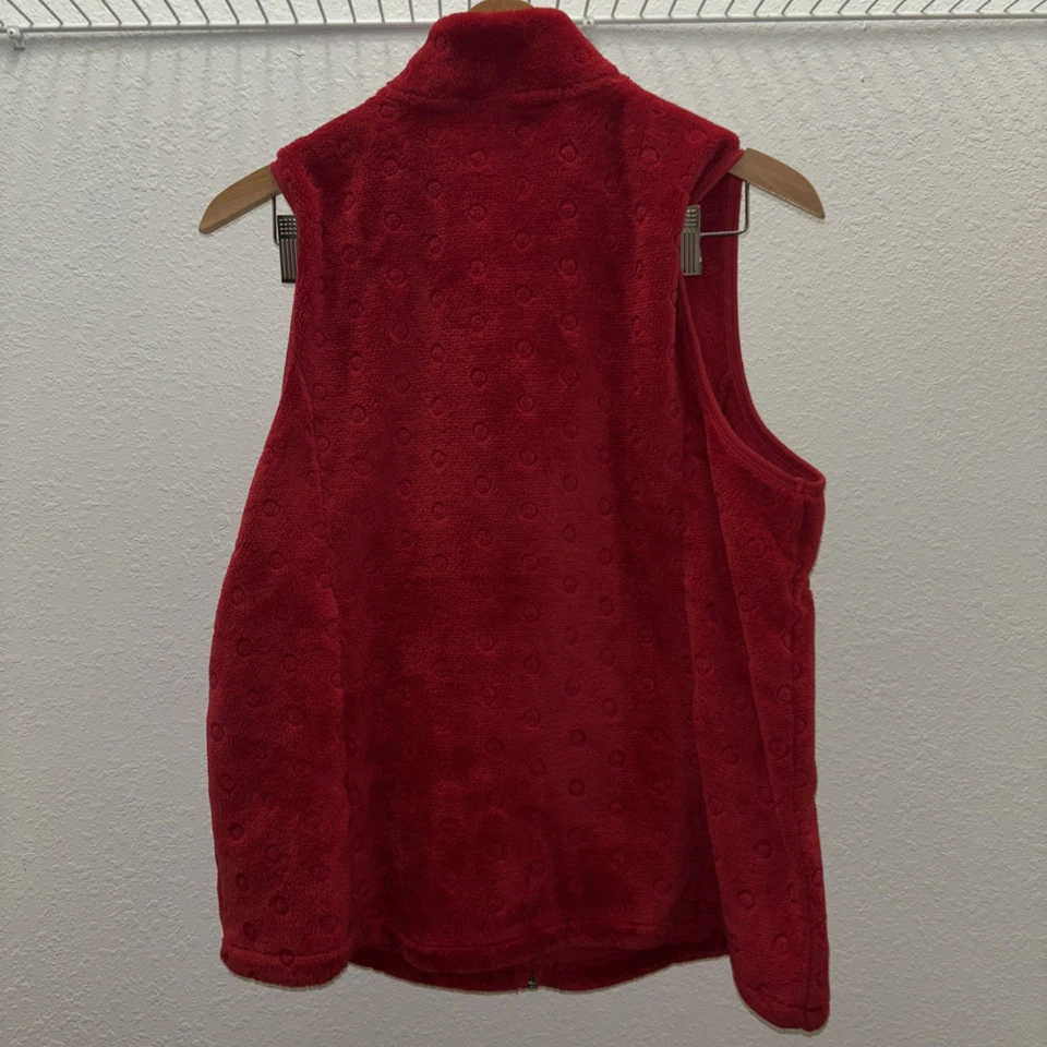 Chaleco Kim Rogers para mujer talla XL rojo polar cremallera sin mangas Foto 2 de 4