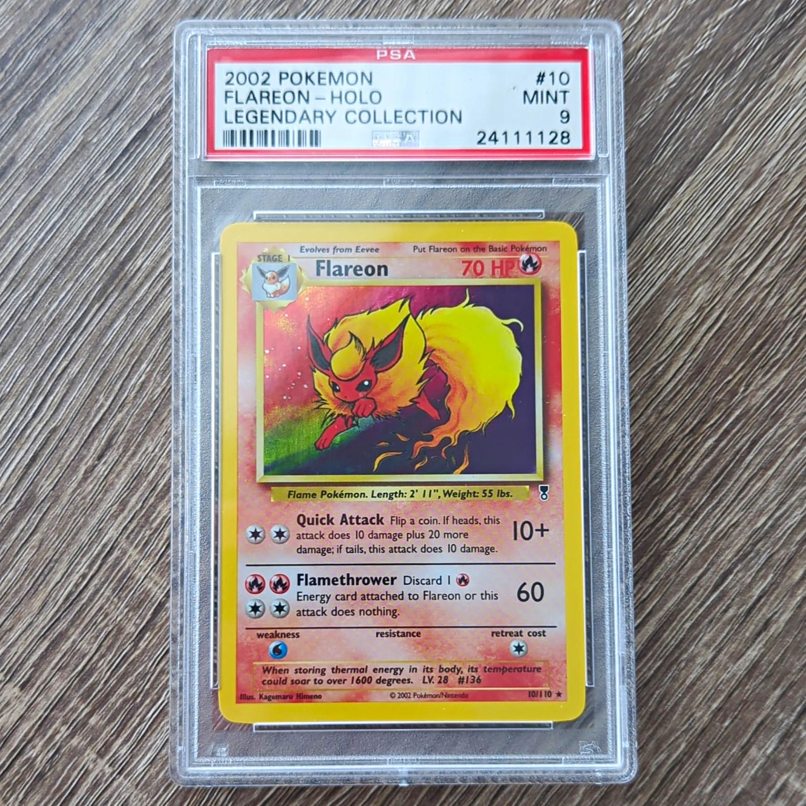 Flareon Legendary Collection Holo 10/110 PSA 9 Graded English 2002