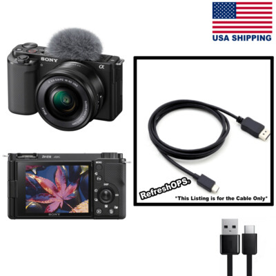 Sony Alpha ZV-E10 Kit Mirrorless Vlog Camera USB Cable Transfer Cord Replacement