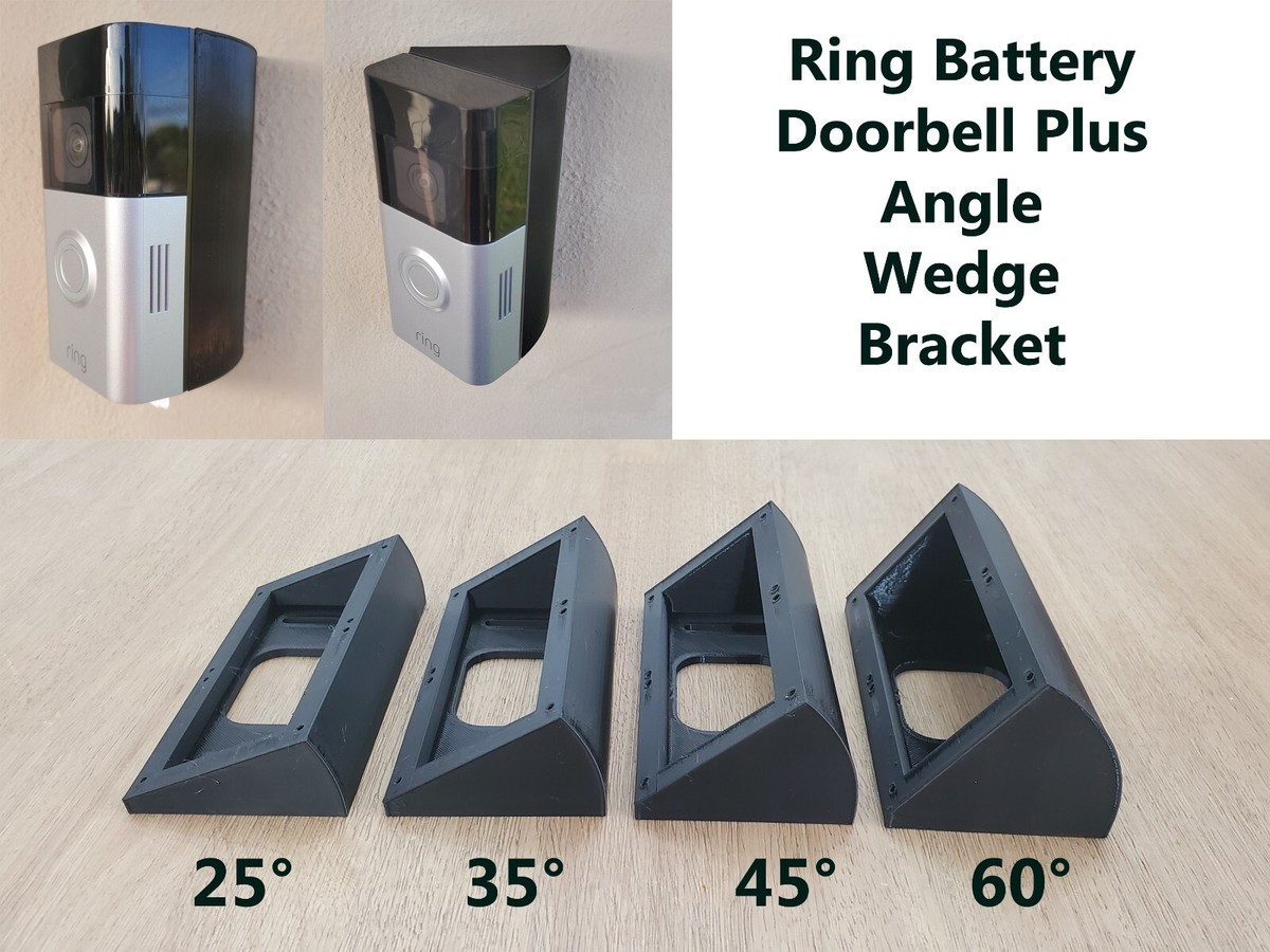 Ring Battery Doorbell Plus Angle Wedge Bracket Mount 15 25 35 45