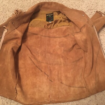 Vintage SCHOTT Leather Jacket FRINGES Western 1960's - Sz 36 | eBay