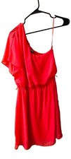EXPRESS ONE SHOULDER Coral Pink Dress LADIES SMALL Petite