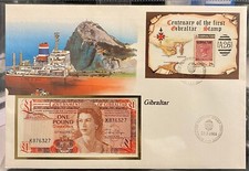 Banknote Letter , Gibraltar 1 Pound UNC Banknote