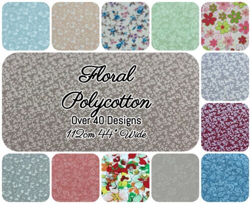 PRINTED POLYCOTTON - FLORAL PAISLEY - 112cm 44" Wide - SOLD PER METER - Picture 1 of 63
