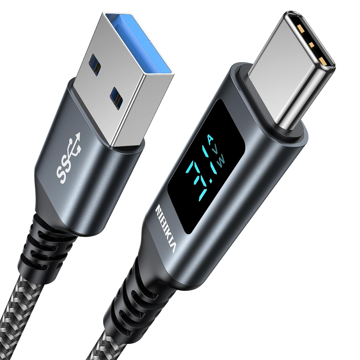 USB C Cable 2M 3.1A Fast Charging Lead TYPE C QC 3.0 & USB 3.0 5Gbps Data Rate with-image