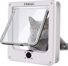 Medium Cat Door 4 Way Locking Pet Door Weatherproof for Cats Dogs