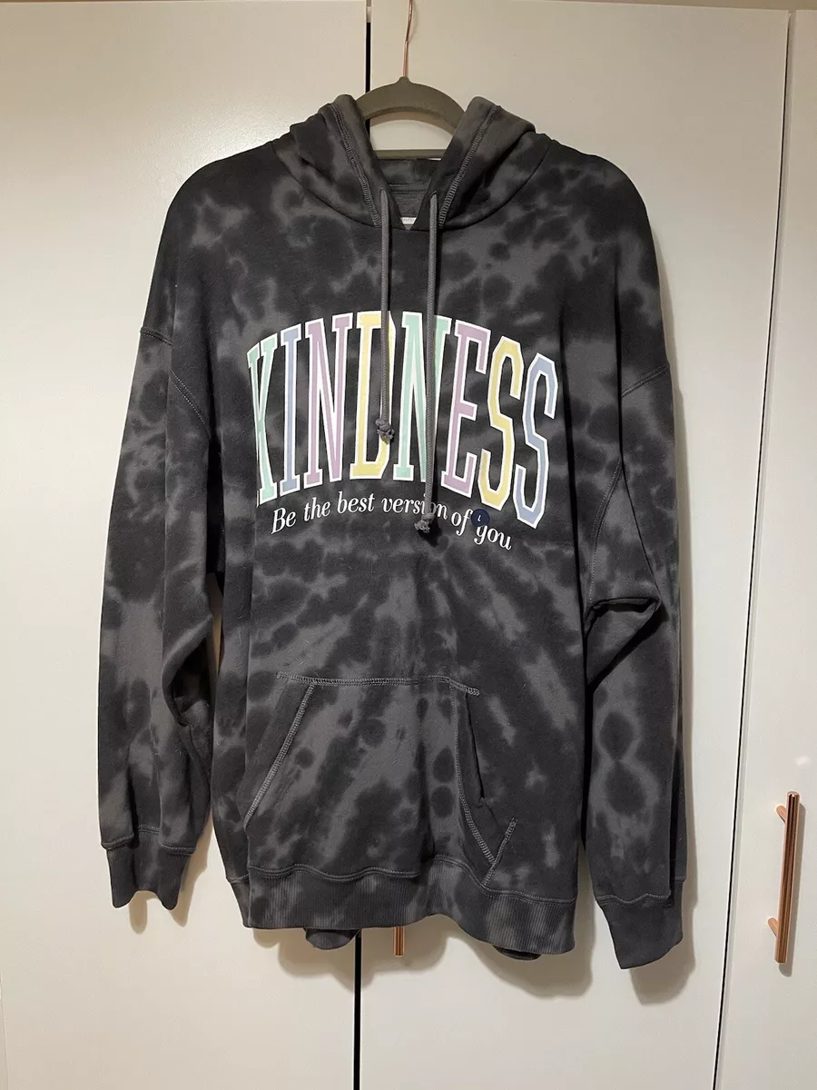Ladies Women s Hollister Grey Kindness Oversized Hoodie Size Large