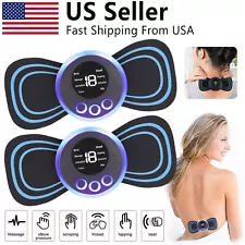 2X Electric Neck Arm Back Massager Cervical Patch Tens Unit Stimulator Pads