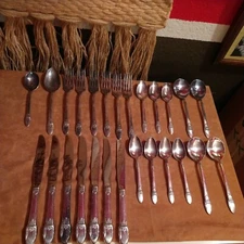 Vintage 1847 Rogers Bros IS FIRST LOVE Silverplate Flatware 26 pieces