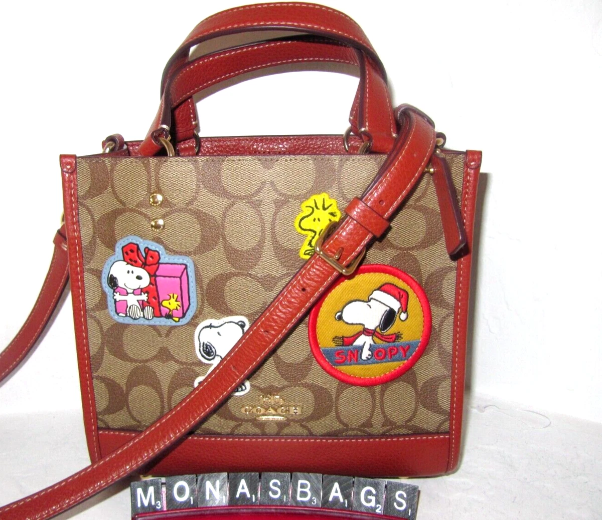 新作】COACH X PEANUTS デンプシー トート 22・シグネチャー