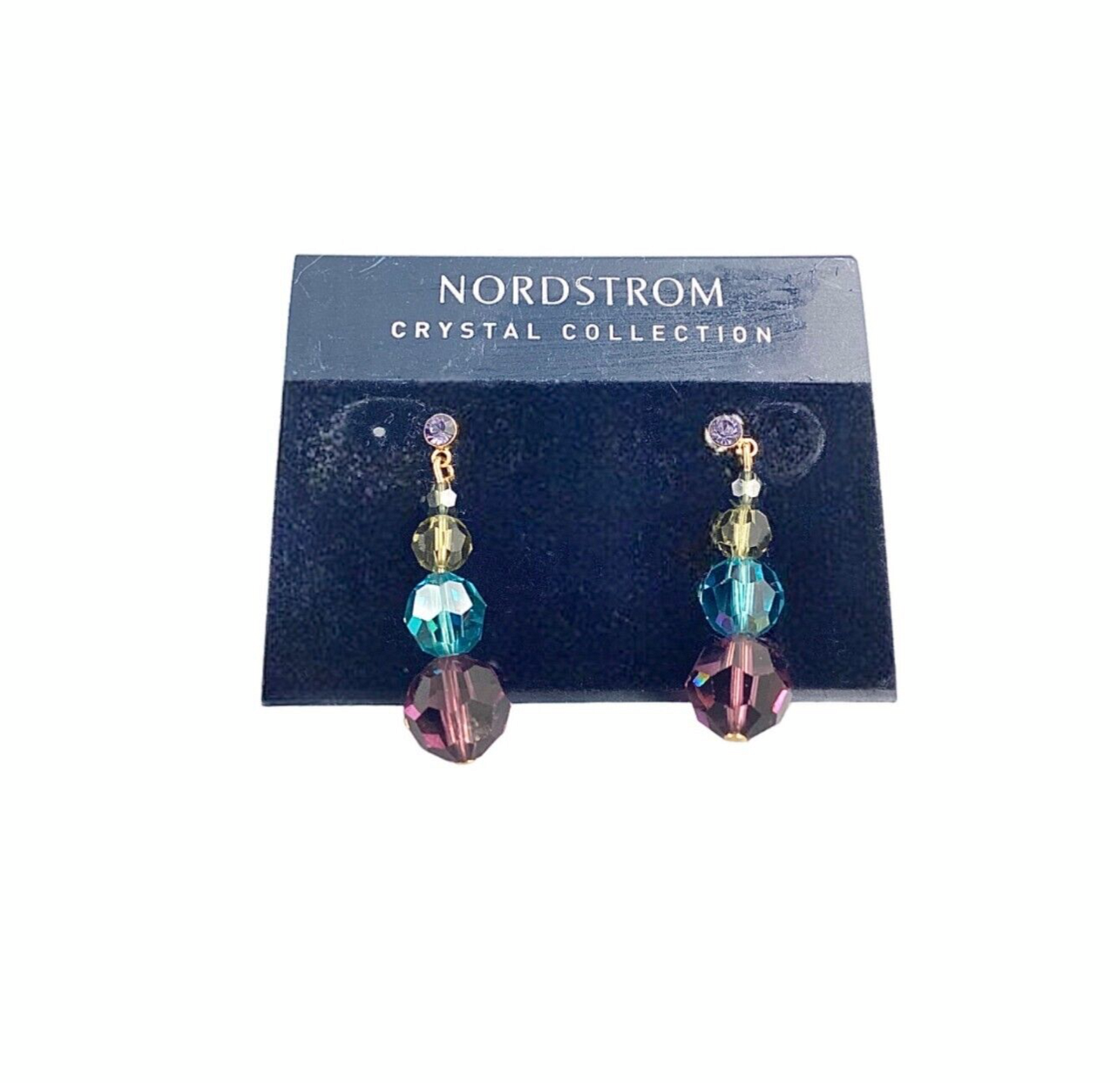 Nordstrom Crystal Drop Dangle Earrings in Multicolor Stainless Steel