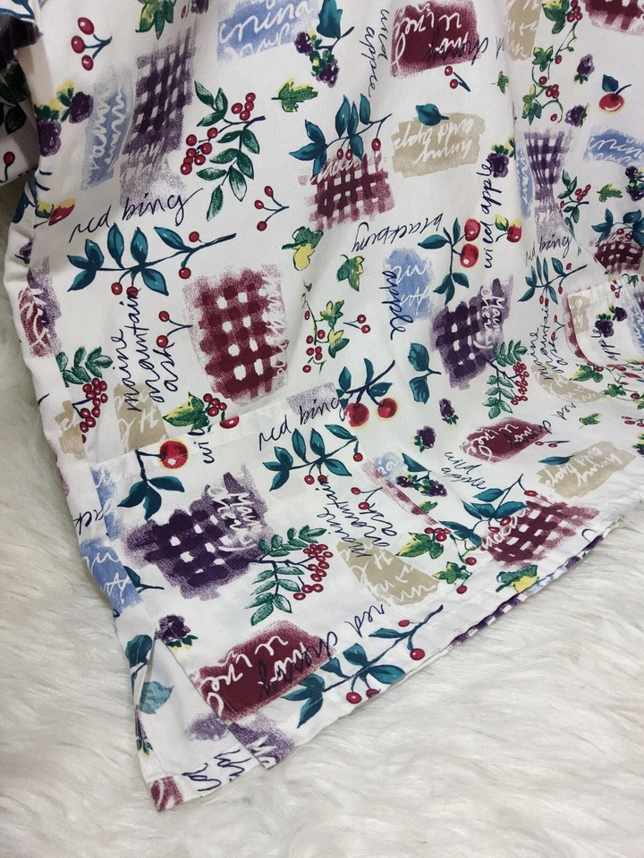 Blusa Médica de Colección Y2K Barco para Mujer Talla L Texturizada Fruta Estampado Floral Enfermería Médica  Foto 4 de 4