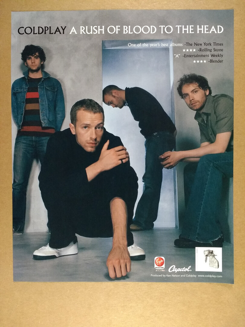 2002 Coldplay A Rush of Blood to the Head album promo vintage