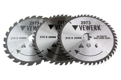 Vewerk 3 Pack- 210 X 30MM TCT Circular Saw Blade 24T 40T 48T 2973