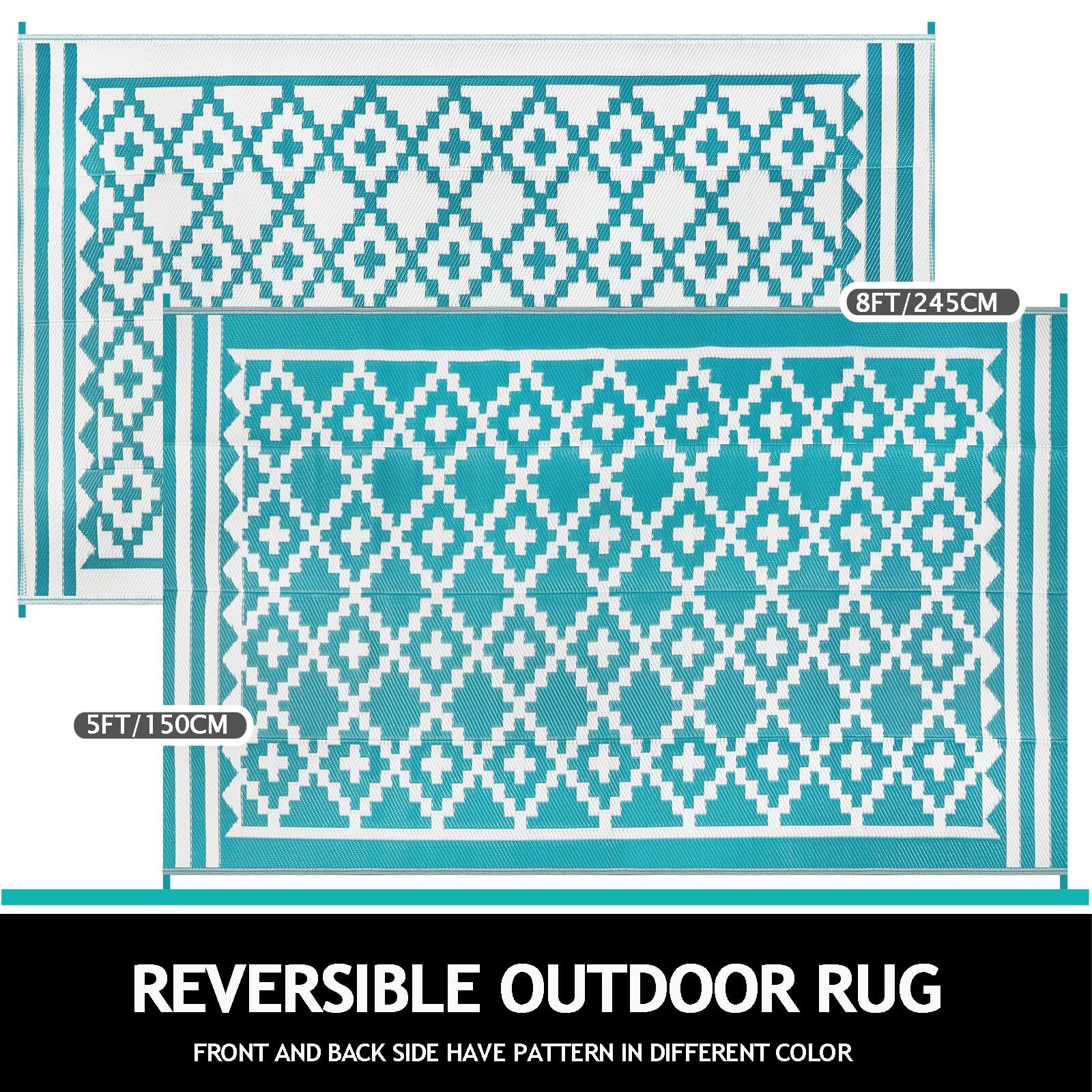 Capslpad Outdoor Patio Rug 5×8 ft Waterproof Plastic Straw Rug
