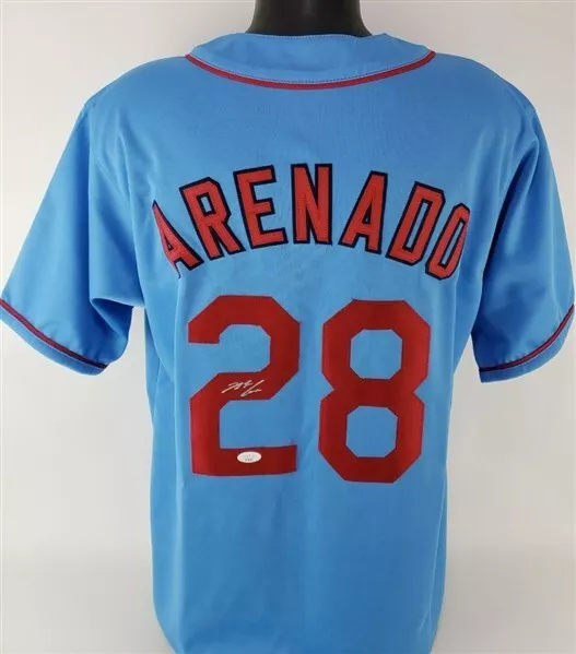 Nolan Arenado Signed St Louis Cardinals Throwback Jersey (JSA COA