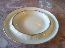 VINTAGE LENOX  PORCELAIN ASHTRAY 8 " 24K GOLD GILT MID CENTURY HOLLYWOOD REGENCY