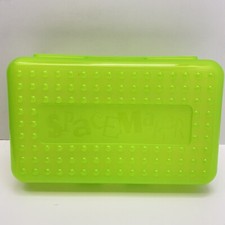 Spacemaker Green frosted Pencil Box Plastic Storage Case Vtg 90s USA Millennial