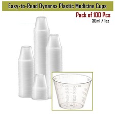 New Plastic Graduated Medicine Cups 1 oz - Pack of 100 Free Shipping